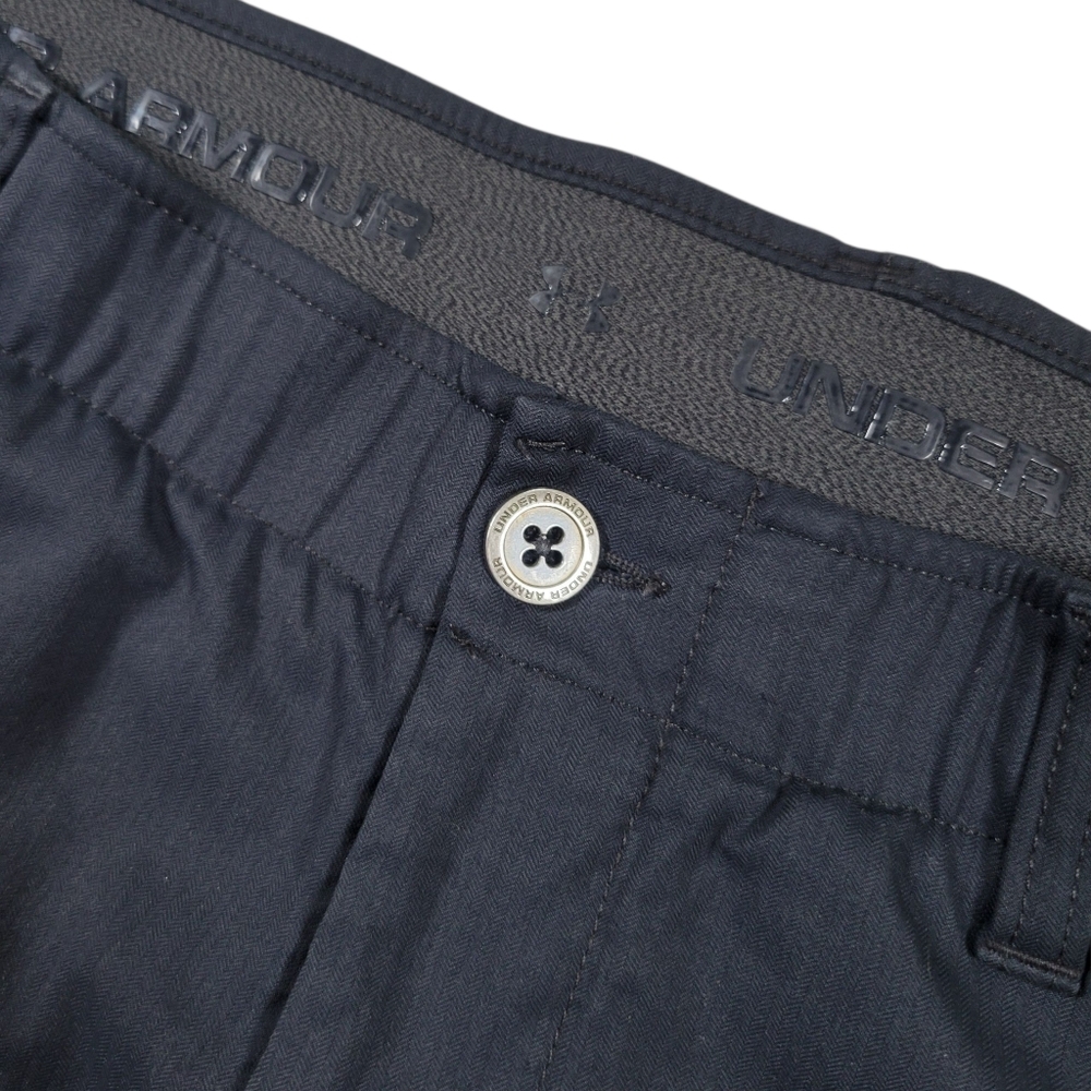Under Armour Match Play Golf Shorts Mens Size 32 Gray Black Herringbone Heatgear